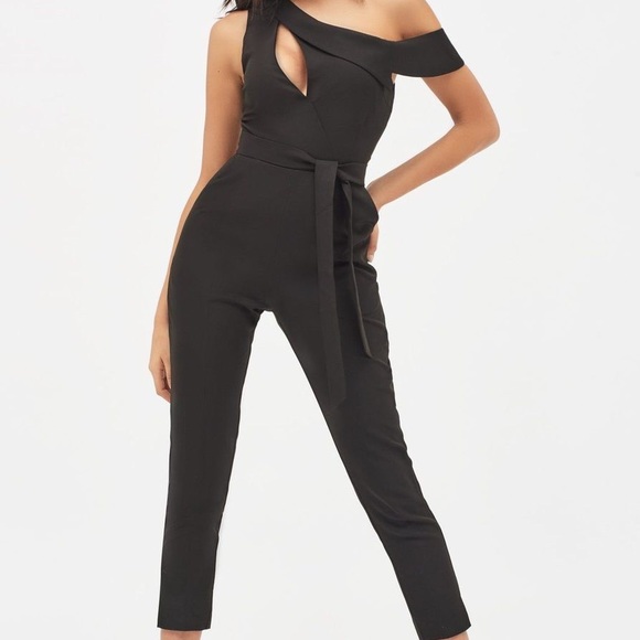 Cut Out Shoulder Jumpsuit - Picture 1 of 4